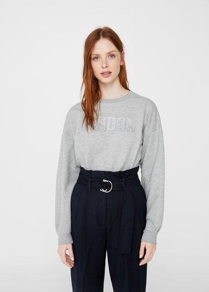 Mango Mango Glitter Message Sweatshirt