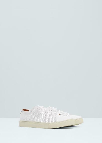 Mango Man Mango Man Laser-cut Pattern Leather Sneakers