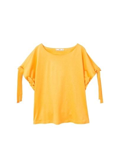 Mango Mango Sleeve Detail Mercerised T-shirt