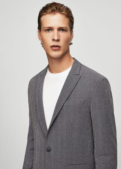 Mango Man Mango Man Herringbone Slim-fit Suit Blazer