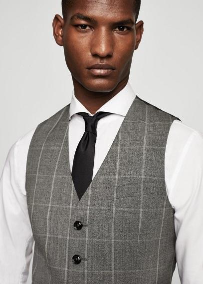 Mango Man Mango Man Slim-fit Check Wool Suit Gilet