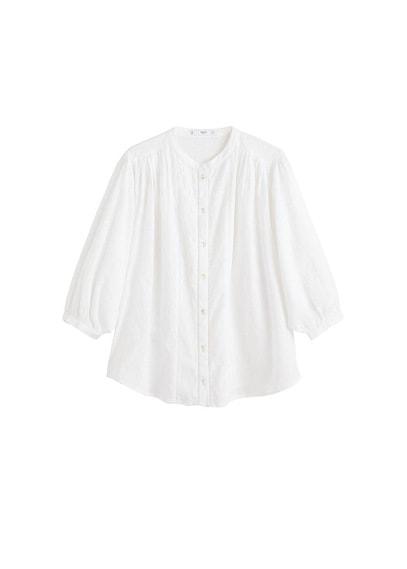 Mango Mango Plumeti Cotton Blouse
