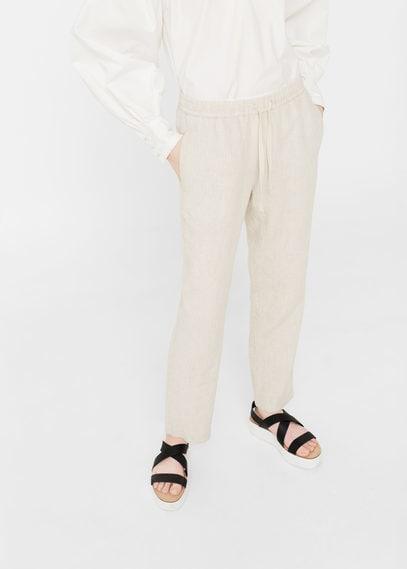 Mango Mango Linen Baggy Trousers