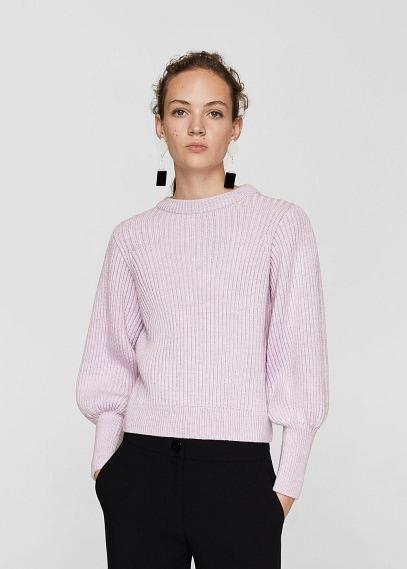 Mango Mango Puffed Sleeves Ribbed Jumper