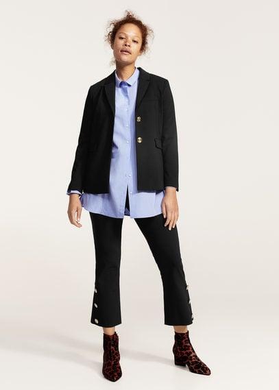 Violeta By Mango Violeta By Mango Cropped Button Pants