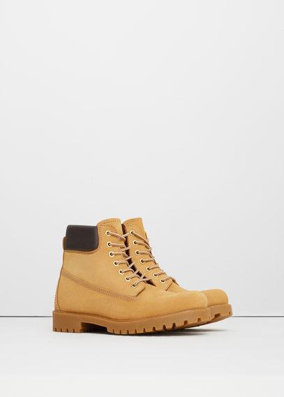 Mango Man Mango Man Lace-up Leather Boots