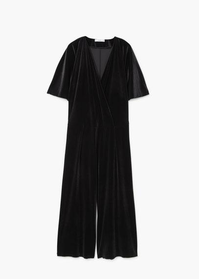 Mango Mango Palazzo Velvet Jumpsuit