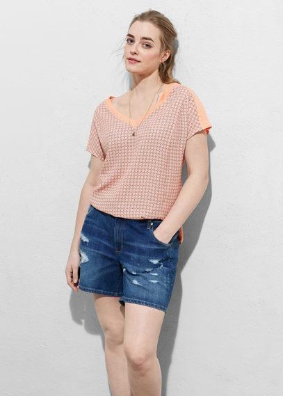 Violeta By Mango Violeta By Mango Combined Fabrics T Shirt