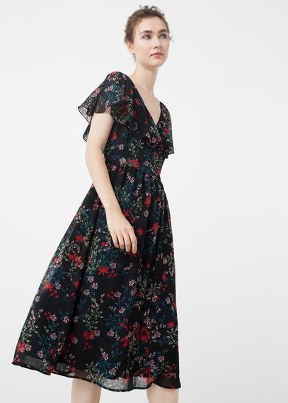 Mango Mango Ruffled Printed Dress