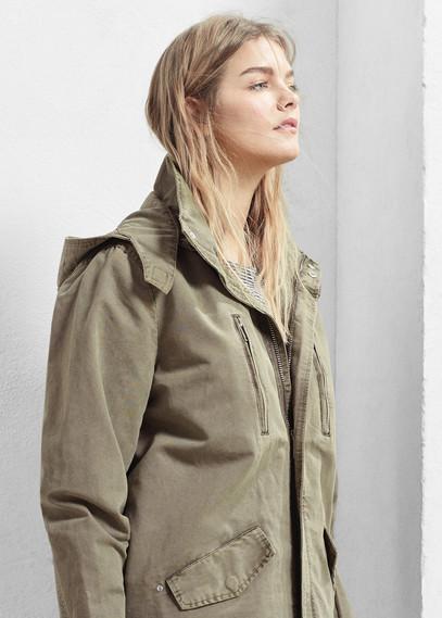 Violeta By Mango Cotton Quilted Trench
