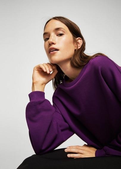 Mango Mango Ruched Sleeve Sweatshirt