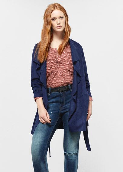 Violeta By Mango Violeta By Mango Waterfall Faux Suede Jacket