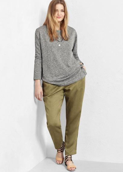 Violeta By Mango Flecked Buttons Sweatshirt