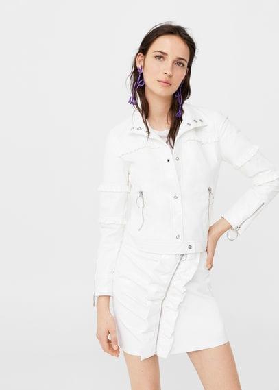 Mango Mango Ruffle Vynil Jacket