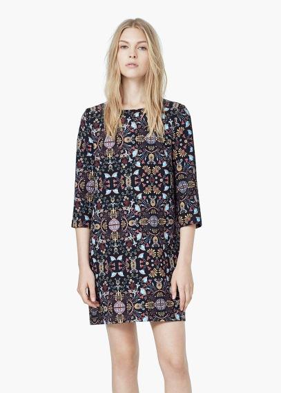 Mango Mango Printed Shift Dress