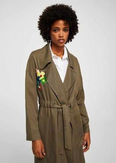 Mango Mango Sequined Embroidery Trench