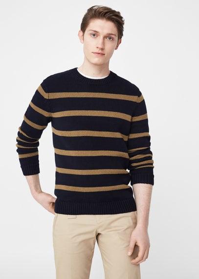 Mango Man Mango Man Striped Cotton-blend Sweater