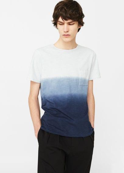 Mango Man Mango Man Ombr-stripe Cotton T Shirt