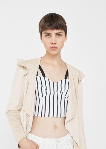 Mango Mango Waterfall Faux Suede Jacket
