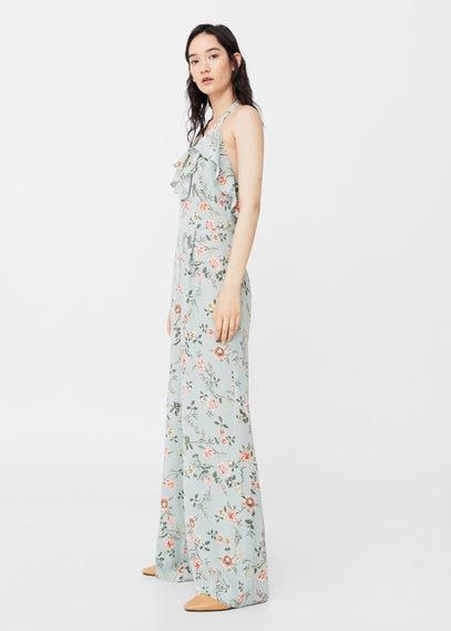 Mango Mango Ruffled Floral Jumpsuit