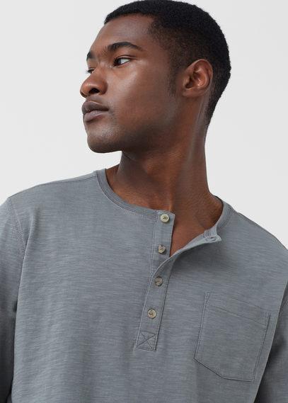 Mango Man Mango Man Slub-cotton Henley T Shirt