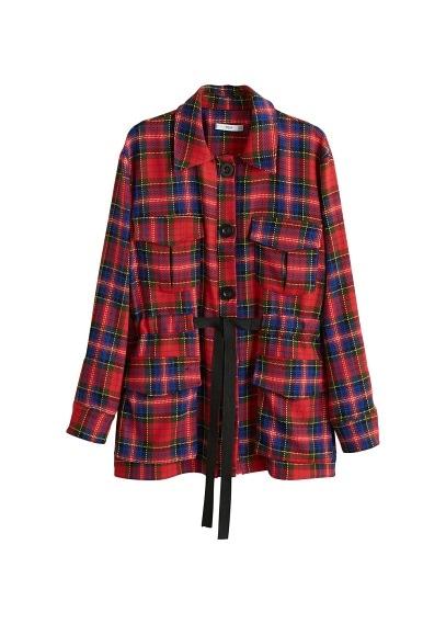 Mango Mango Checkered Pocket Jacket