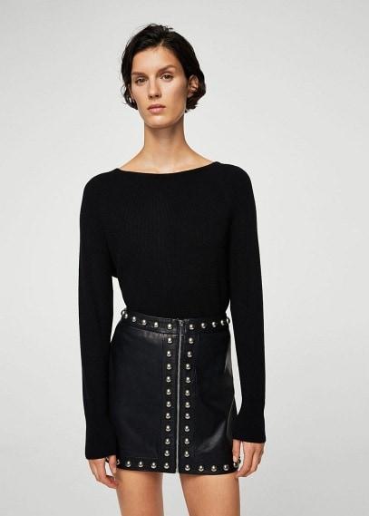 Mango Mango Studded Leather Skirt