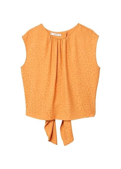 Mango Mango Bow Leopard-print Top