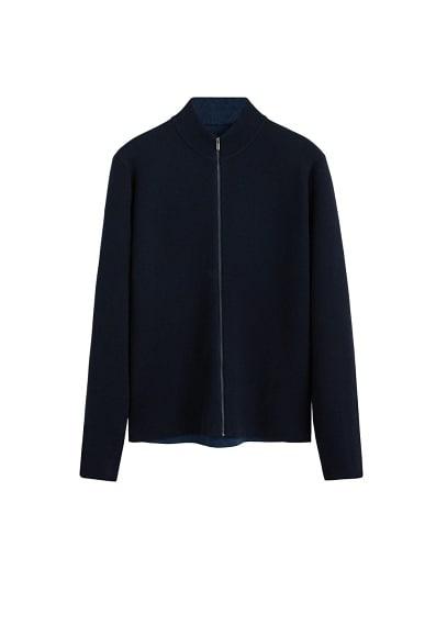 Mango Man Mango Man High Collar Basic Cardigan