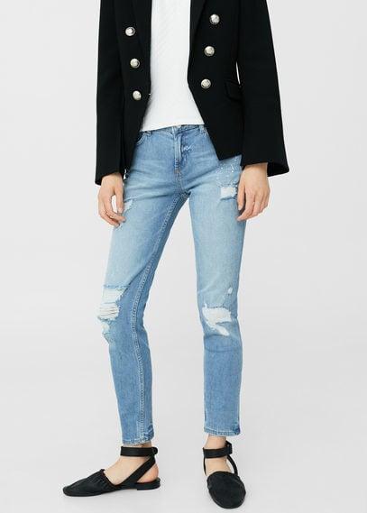 Mango Mango Ripped Slim Jeans