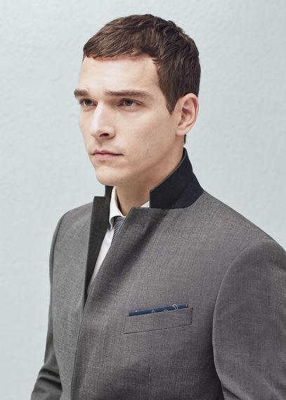 Mango Man Patterned Suit Blazer
