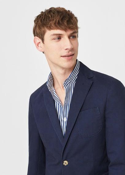 Mango Man Mango Man Slim-fit Cotton Canvas Blazer