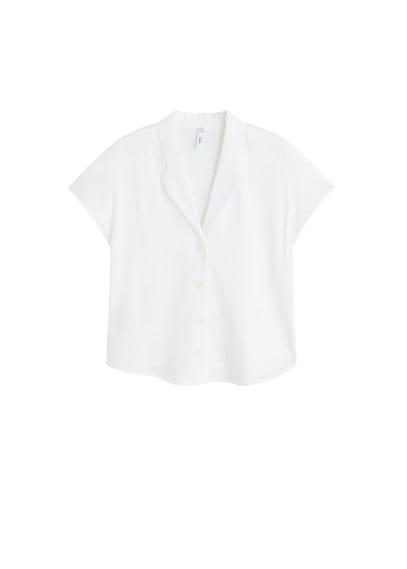 Mango Mango Camp-collar Linen-blend Shirt
