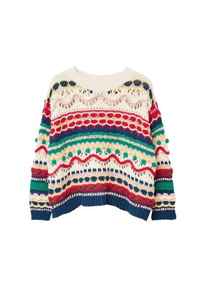 Mango Mango Textured Multicolor Sweater