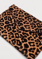 Violeta By Mango Violeta By Mango Leopard-print Horsehair Cosmetic Bag