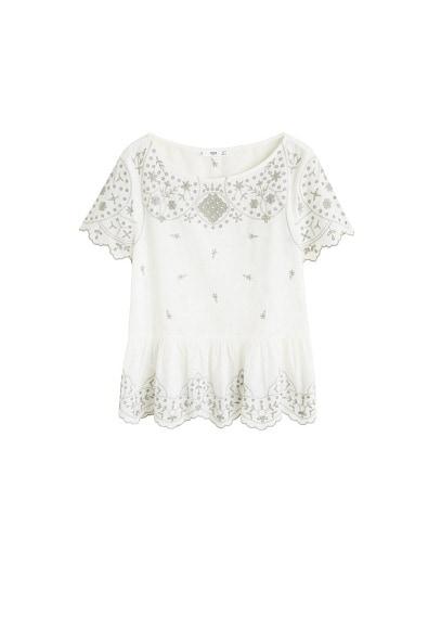 Mango Mango Embroidered Flower Top