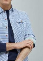 Mango Man Mango Man Slim-fit Stripe Textured Shirt