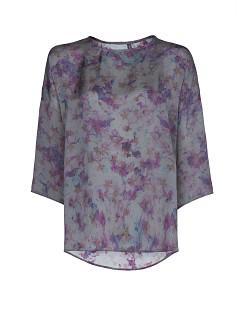 Mango Watercolor Print Flowy Blouse