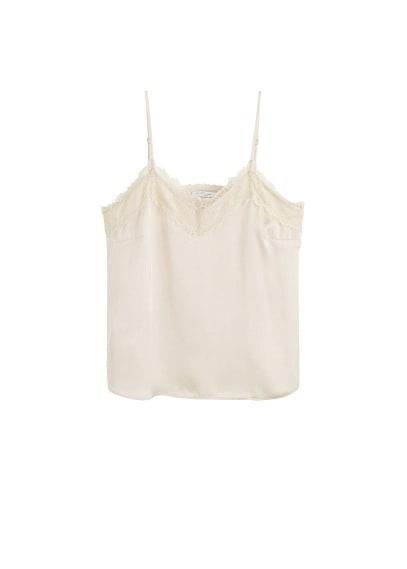Violeta By Mango Violeta By Mango Satin Lace Top