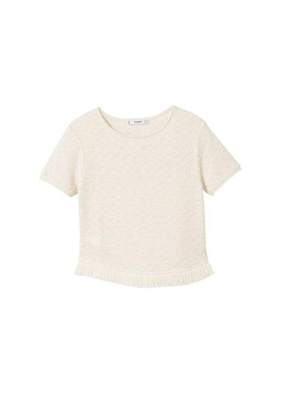 Mango Mango Fringed Detail Knit Top
