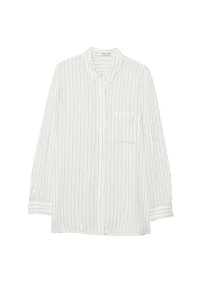 Mango Mango Striped Textured Shirt