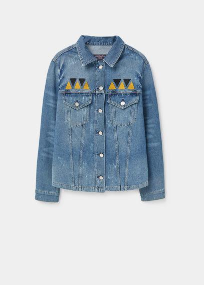 Violeta By Mango Violeta By Mango Embroidered Denim Jacket