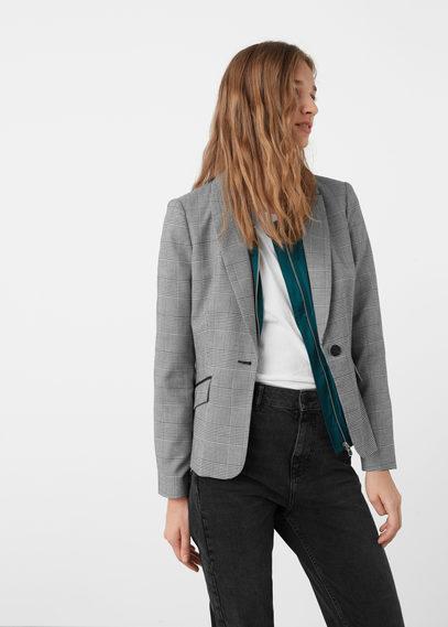 Mango Mango Micro Houndstooth Suit Blazer