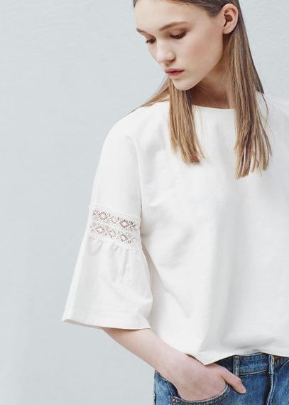 Mango Mango Short Sleeve Cotton Sweatshirt