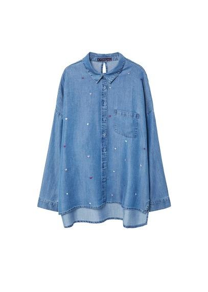 Violeta By Mango Violeta By Mango Embroidered Denim Shirt