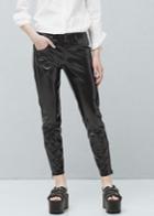 Mango Zipped Vinyl Trousers