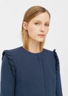 Mango Mango Ruffles Ramie-blend Jacket