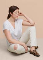 Violeta By Mango Violeta By Mango Pocket Linen-blend T Shirt