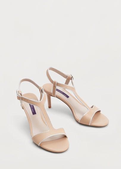Violeta By Mango Violeta By Mango Leather T-bar Sandals