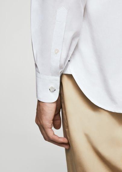 Mango Man Mango Man Regular-fit Mao Collar Cotton Shirt